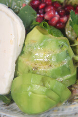 closeup of slice of avocado on a plate 