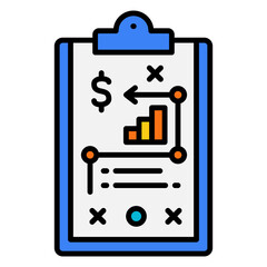 Business Strategy Clipboard with Finance Graph Icon