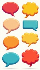 Set of colorful empty speech bubble blobs; vector illustration, perfect for quotes , simple, minimalist, isolated