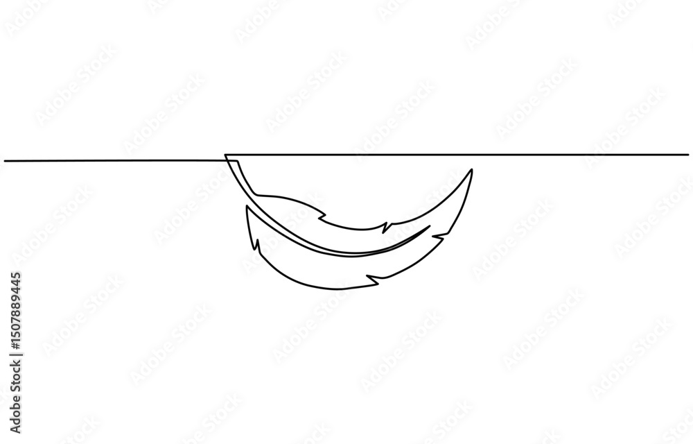 Fototapete continuous line drawing of feather icon, journalist concept line icon with shadow. the vector illust