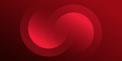 Abstract red background with circles.  Applicable for gift card, Poster on wall poster template