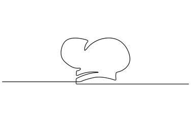 Continuous Line Drawing of Chef Icon, Hand Drawn Symbol Vector Illustration. Chef Hat continuous line drawing.