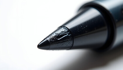 an open marker pen tip with dry ink detail.