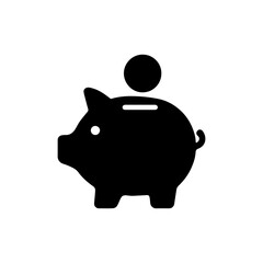 Piggy bank icon ceramic pig with coin slot transparent background
