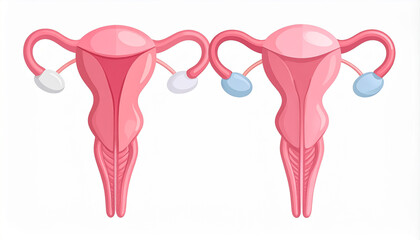 Front illustration of human reproductive organs (male and female)