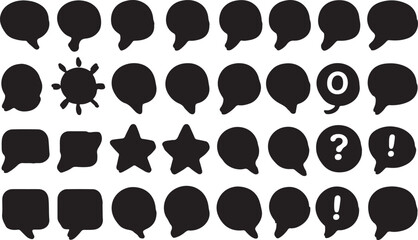 Collection of Hand-Drawn Speech Bubbles Diverse Shapes & Styles for Communication Designs