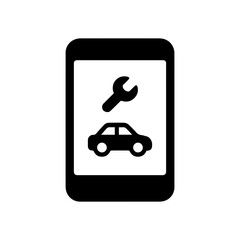 Gig work platform icon smartphone with car and tool icons transparent background
