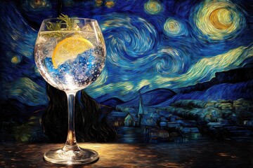 Refreshing Drink with Art Background