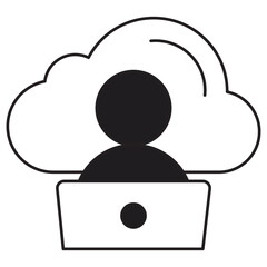 Coud Workspace icon, Seamless Collaboration in the Cloud, Empower Remote Teams with a Cloud Workspace, vector