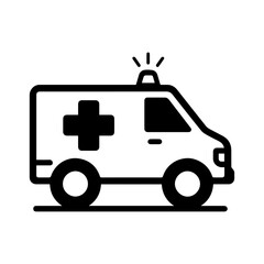 Ambulance vehicle emergency transport icon with transparent background
