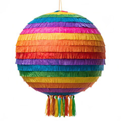 Rainbow fringe pi&ntilde;ata for party fun