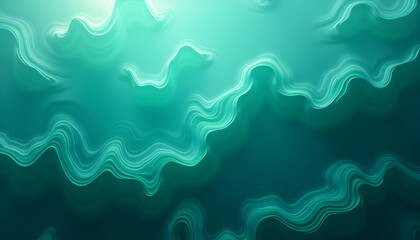 Obraz premium Abstract Green Flowing Waves Background with Soft Light