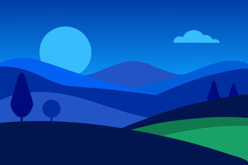 landscape with mountains and clouds