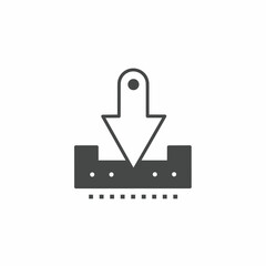 Black and white download vector illustration icon. Illustration for business. Vector template.