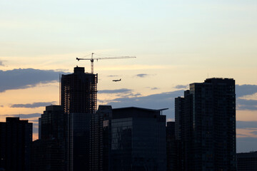 sunset over the city