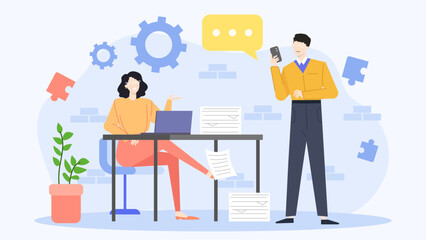 Suitable for business presentations, website banners, and social media posts showing teamwork and collaboration in a professional setting.