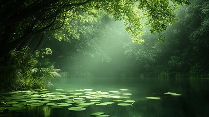 Obraz premium Quiet forest water light