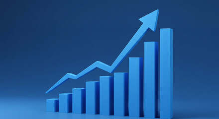 Blue Growth Chart with Arrow – Business Concept