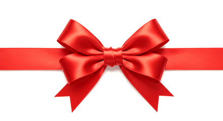 Red bow isolated on white