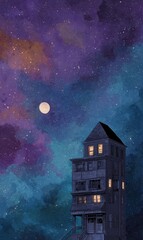 Enchanted Night Sky Scene