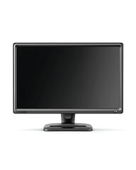 Fototapeta premium Flat screen computer monitor, top view, isolated on white. Clean, modern design for workplace or tech visuals.