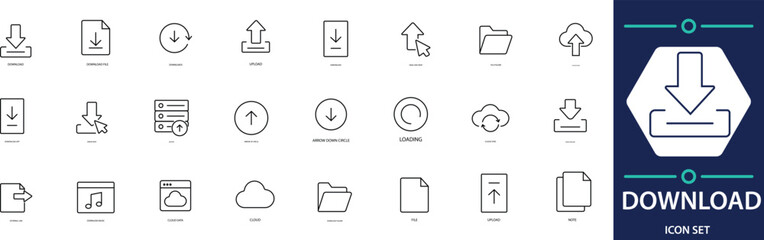  Download Icon Set Arrows, Files, Cloud, and Data download, download icon, arrow down
