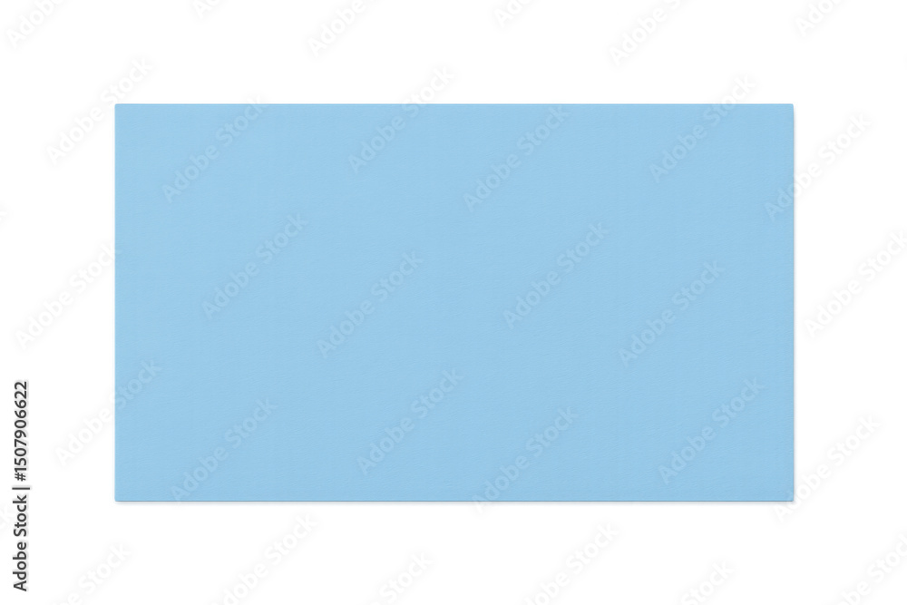 Poster horizontal light blue paper sheet over a transparent background, providing ample copy space for text