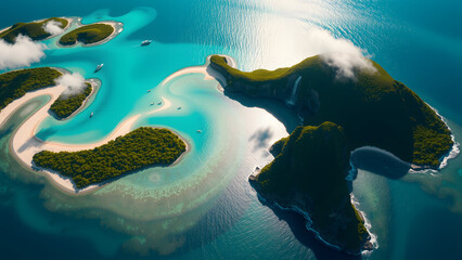aerial view of tropical island