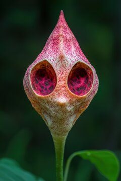 Aristolochia ringens flower resembling an alien face.