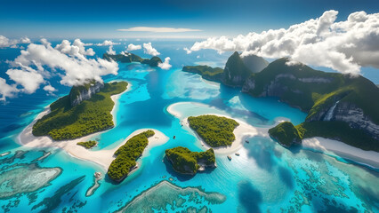 aerial view of tropical island
