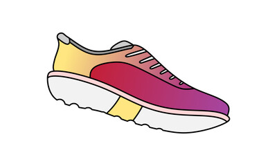 Unisex running shoes in lineal color icon with gradient design, suitable for modern fitness apps, promotional materials, or online stores. Editable vector EPS.