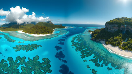Obraz premium aerial view of tropical island