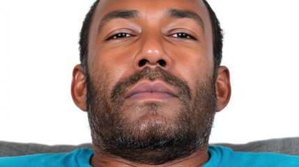 Obraz premium Contemplative man gazes upward with a thoughtful expression.