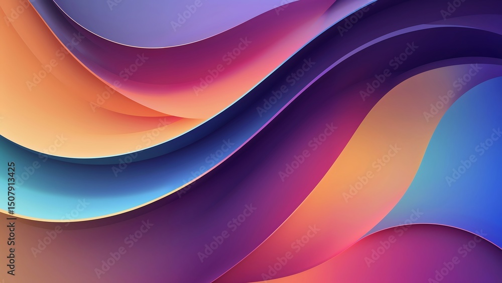 Canvas Prints abstract wavy gradient background with vibrant colors perfect for modern designs