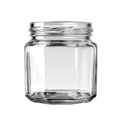Empty Hexagonal Glass Jar with Screw-Top Lid -