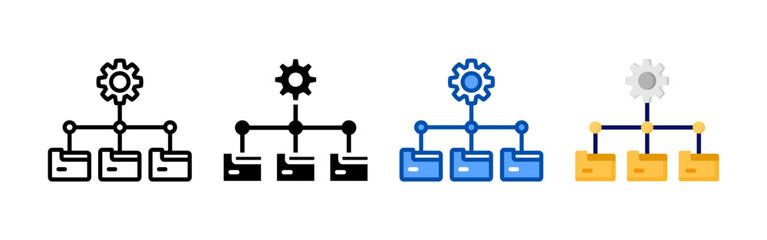 Data management icon set bundle. Multi style icon collection perfect for websites, apps, and presentations. Simple vector icon collection