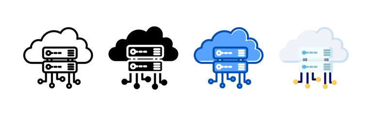Server icon set bundle. Multi style icon collection perfect for websites, apps, and presentations. Simple vector icon collection