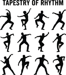 set of silhouettes of people