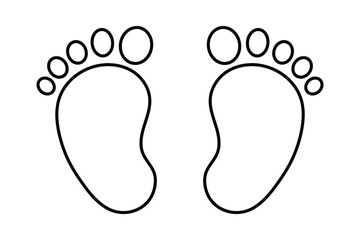 Baby footprint icon. Footprint icon vector illustration design. Vector illustration of baby footprint. Baby Footprints Vector Line Icon Design. Baby Footprints vector black silhouette cricut design. 