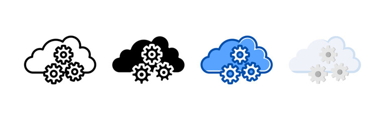 Cloud icon set bundle. Multi style icon collection perfect for websites, apps, and presentations. Simple vector icon collection