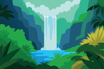 landscape with trees and mountains