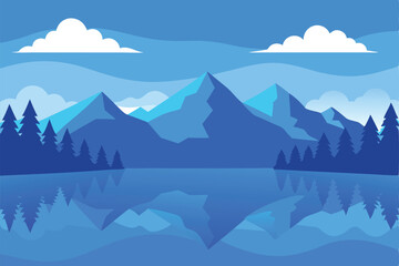 winter landscape with mountains