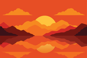 landscape with mountains background