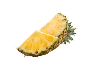 Close Up Photograph of Pineapple Slice on White Background