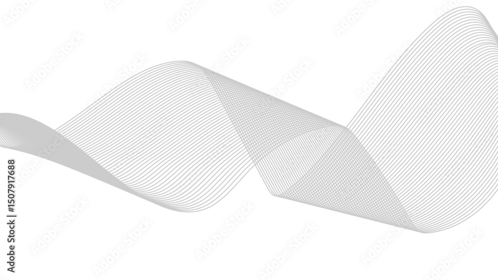 Poster abstract black lines wave curve motion on white background. abstract grey wave line design suitable 