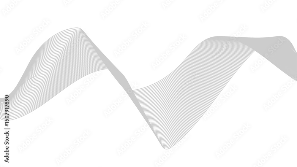 Poster abstract black lines wave curve motion on white background. abstract grey wave line design suitable 