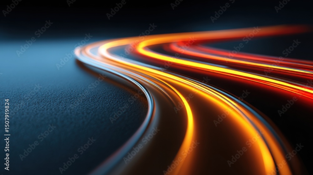 Poster blurred view of a road with lights in motion symbolizing the agile investment roadmap and fast-paced