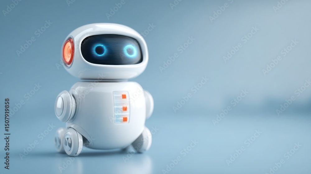 Poster advanced robot character representing ai-enhanced goal prioritizer as a smart assistant for personal