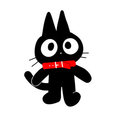 검은 고양이 캐릭터 일러스트레이션