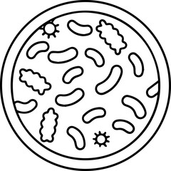 Bacteria outline vector and illustration, coloring book page